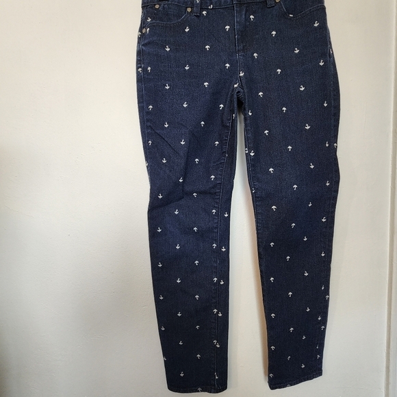 Talbots Dark Wash Embroidered Umbrella Women's Jeans Size 6p / 28 - Picture 7 of 8